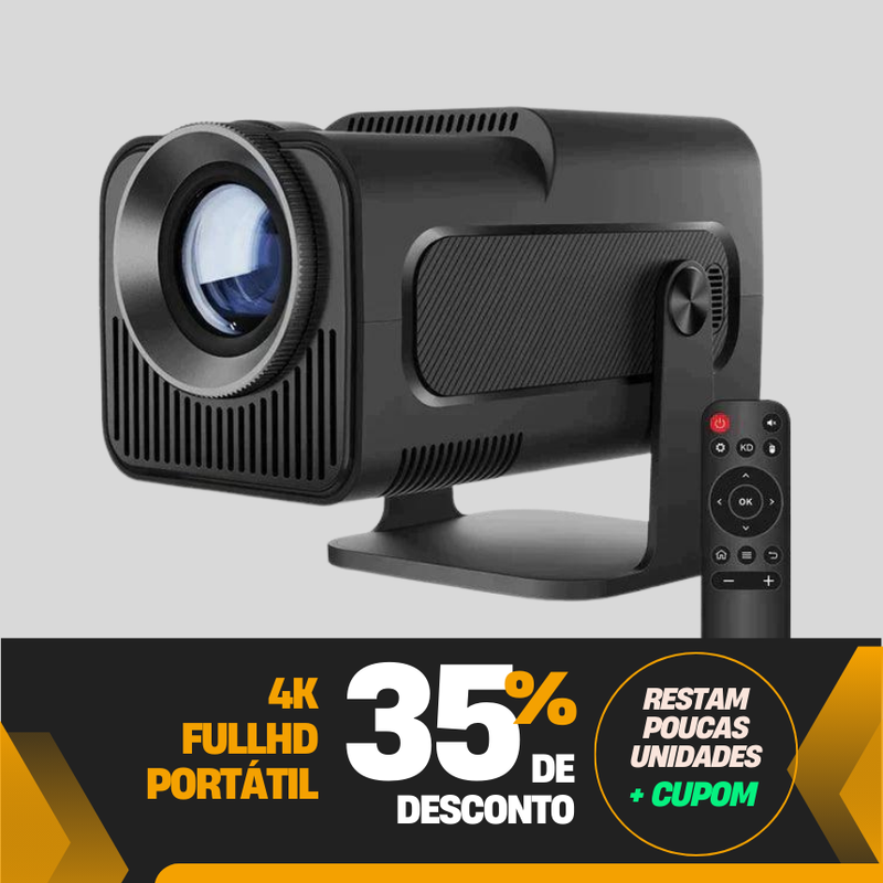 Projetor 4k Portátil, Com função Smart